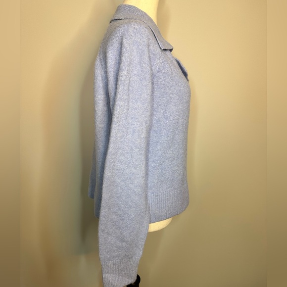 Sz XL Pink Rose periwinkle blue button front collared cardigan sweater very soft - Picture 7 of 8